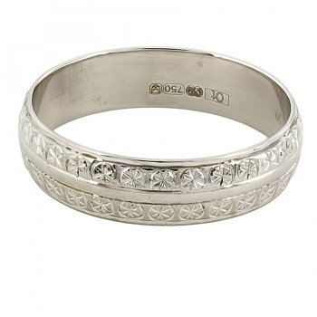 18ct White Gold 3.6g Wedding Ring Size O